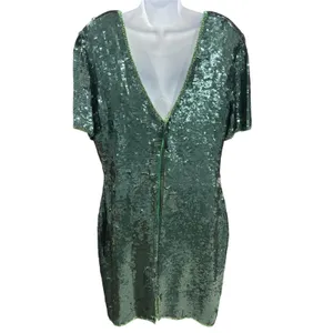 Royal Feelings Vintage Hunter Emerald Green Sequin Dress Women's‎ Size XL thumbnail 4