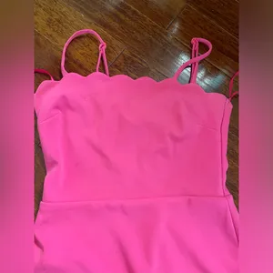 Bright pink body con dress thumbnail 6