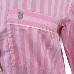Victoria’s Secret Iconic Pink Striped Button Down Sleep Shirt thumbnail 4