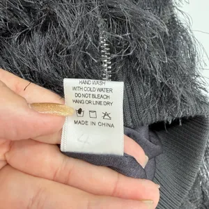 Windsor Cropped Faux Fur‎ Jacket Gray Zip Front Size S/M Unique Artsy thumbnail 6