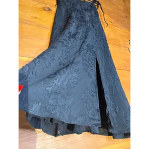 NWT Lulus Loveliest Looks Black Floral Jacquard Tie-Strap Midi Dress Party Sz M thumbnail 4