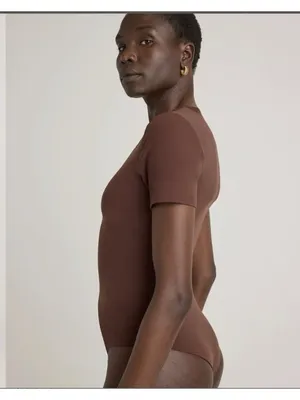 Quince Second Skin T-Shirt Bodysuit Cocoa Brown Size S thumbnail 4