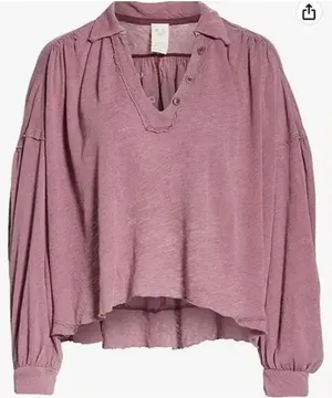 We The Free Free People Mulberry Linen Long Sleeve Size M thumbnail 1