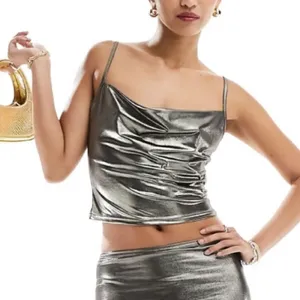 Miss Selfridge Cowl Cami Top Gold Metallic UK8 - US4 NWT IN PACKAGE thumbnail 1