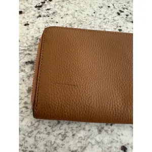 Coach Tan Leather Zip Around Continental Wallet thumbnail 10