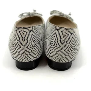 Stuart Weitzman Ballet Flats Sz 7.5N Geometric Bow Leather Preppy Old Money Slip thumbnail 8