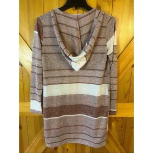 Entro Women’s Open Front Hooded Lightweight Cardigan Orange Cream Size Small (57 thumbnail 5