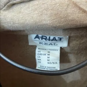Ariat Tan Hoodie with Red Emblem size medium soft hoodie women workwear western thumbnail 3