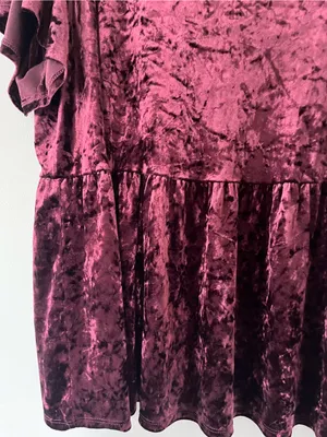 Torrid Burgundy Red Velvet Babydoll Top 3X Romantic Fall Feminine Holiday thumbnail 4