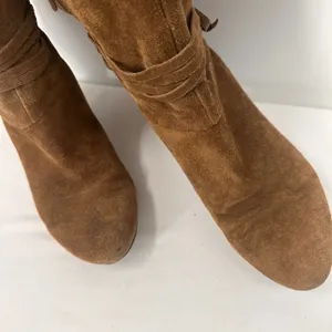 Nine West Brown Leather Suede Adele Knee High Boots Size 8 thumbnail 5