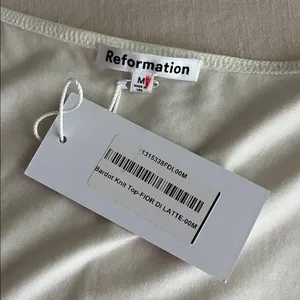 NWT•Reformation•Bardot Top in Latte•Sz M thumbnail 3