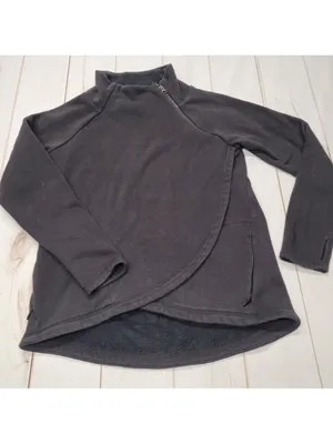 Athleta cozy Karma Asym black pullover thumbnail 2