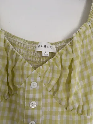 Mable Gingham Plaid Ruffled Romper thumbnail 6