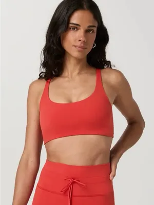 Vuori Yosemite NWT Red Strappy Back Sports Sports Bra Size L thumbnail 1