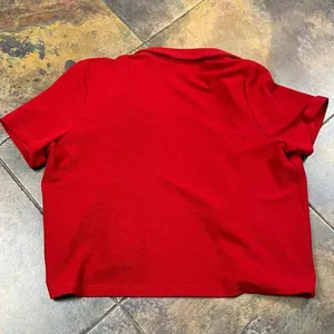 Los Angeles Women Red Short Sleeve Open Front Cardigan thumbnail 9