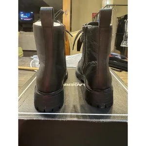 Karl Lagerfeld Paris Mela Combat Boots Black Leather Size 7 thumbnail 7