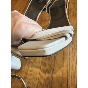 Franco Sarto Open Toe Heels Beige size 9.5 Womens Damalis Faux Leather thumbnail 6
