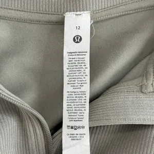 Lululemon Brushed Softstreme Ribbed Half Zip Sweatshirt Riverstone Beige Size 12 thumbnail 6
