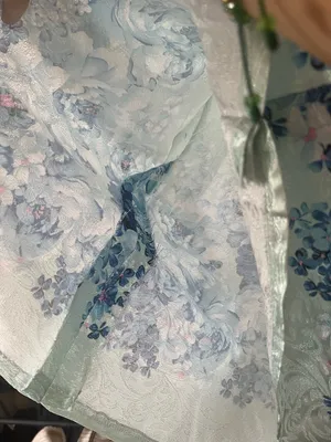 Coastal Floral Mini Dress 6 Blue White Garden Party Feminine Elegant Resort thumbnail 7
