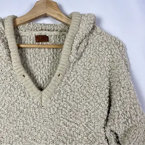 Boutique POL Beige Chenille Boucle‎ Pullover Hoodie Sweatshirt S thumbnail 4