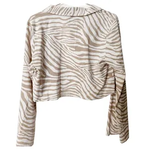Princess Polly Cropped Linen Long Sleeve Top Medium / 6 thumbnail 6