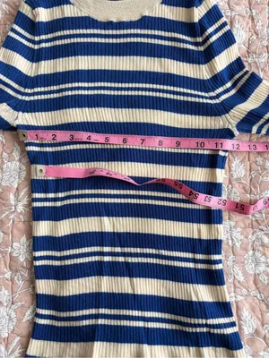 J. Crew Carolyn Three-Quarter Sleeve Striped Sweater Large thumbnail 6