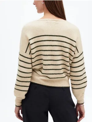 EUC Madewell Wedged V-Neck Sweater • size Large • NT588 PILLING thumbnail 4