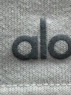 ALO Yoga Air Land Ocean Cream Short-Sleeve Cropped Hoodie sweatshirt, size M thumbnail 10