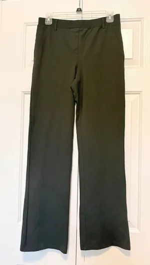 Quince Ultra-Stretch Ponte Straight Leg Pants Olive Green W-PNT-29 Medium thumbnail 1