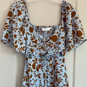 ASTR the Label‎ Blue Brown Floral Lace Up Cutout Midi Dress ALD44563 Small thumbnail 13
