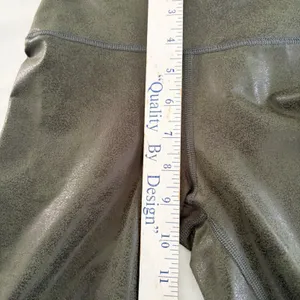 OFFLINE by Aerie Crackle Metallic High Waisted Leggings Olive Green‎ XS thumbnail 5