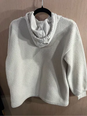 Women’s Madewell Oversized Cream Sherpa Pullover Hoodie Size XS thumbnail 4