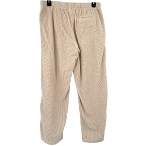Aerie Size Large Tan Corduroy Straight Leg Elastic Waist‎ Pants Comfort Lounge thumbnail 2