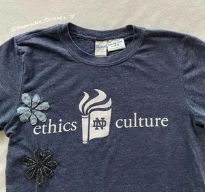 Notre Dame flower embroidered quilted Ethics and Culture shirt thumbnail 2