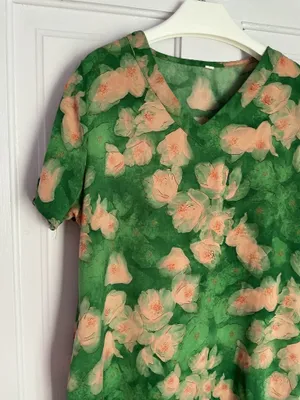 Silk Dress Green Size XL thumbnail 2