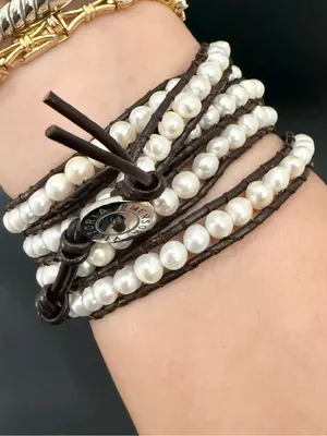 VICTORIA EMERSON Cultured Pearls 36” Wrap Bracelet thumbnail 3
