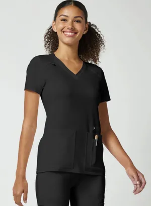 Cherokee iFlex V-Neck Knit Panel Scrub Top thumbnail 1