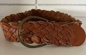 70s Brown Braided Belt thumbnail 1