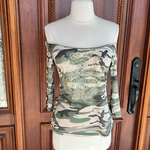 Wet Seal Camo Off Shoulder Shirt thumbnail 8