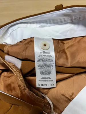 Aritzia Wilfred The Effortless Pant Cropped Caramel Brown Pleated Pants Size 2l thumbnail 9