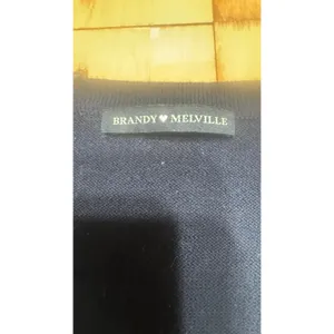 Brandy Melville Navy Blue Argyle Cropped V-Neck Button‎ Cardigan Sweater XSmall thumbnail 2