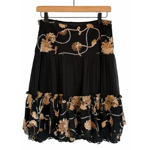 Vintage Y2K Michel USA Whimsigoth Layered Skirt Size S Embroidered Boho Festival thumbnail 2