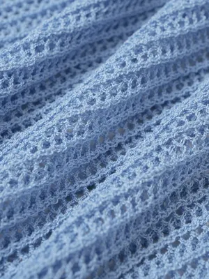 Berlook Blue Knit Crochet beach Cover-up dress thumbnail 6