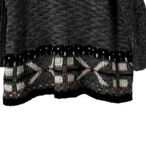 FREE PEOPLE Gray Fair Isle Sweater Pullover Top thumbnail 6