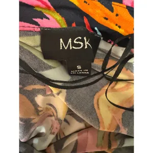 MSK Floral Zip Front Tie Waist‎ Midi Dress Black Multicolor Small thumbnail 7