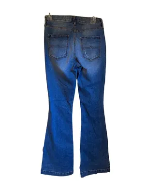 Arizona Jeans Womens Distressed Bootcut Denim Pants With Faded Detailing Size 9 thumbnail 5