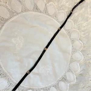 Thin black Belt with gold stud detail Size Small Medium thumbnail 5