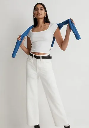 Madewell sz T31 The Tall Perfect Vintage Wide-Leg Crop Jean $128 thumbnail 1