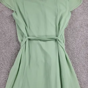 CB established 1962 Womens Dress 14 Green V-Neck Pleated Front Tie Waist Flowy thumbnail 10