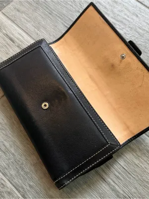 Y2K Coach Wallet Black Leather Soho Hampton Trifold Large Buckle thumbnail 11